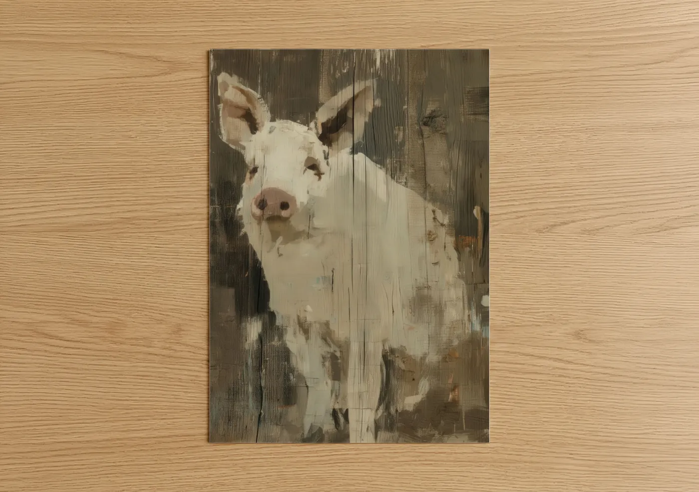 Rustic Pig Portrait Farmhouse Wall Art