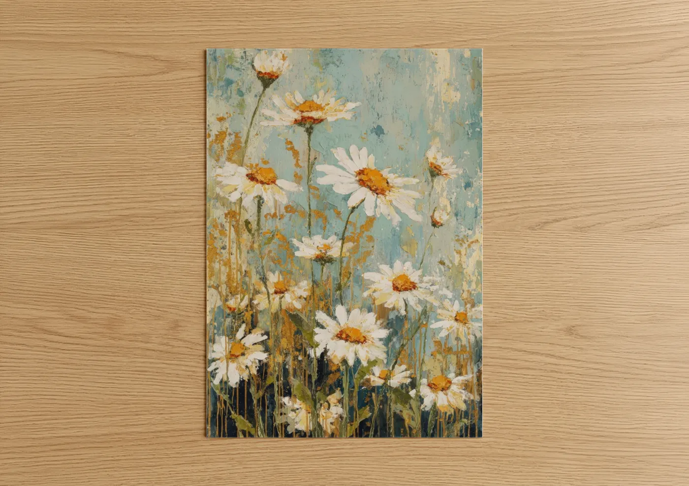Rustic Daisy Field Floral Painting Wall Art