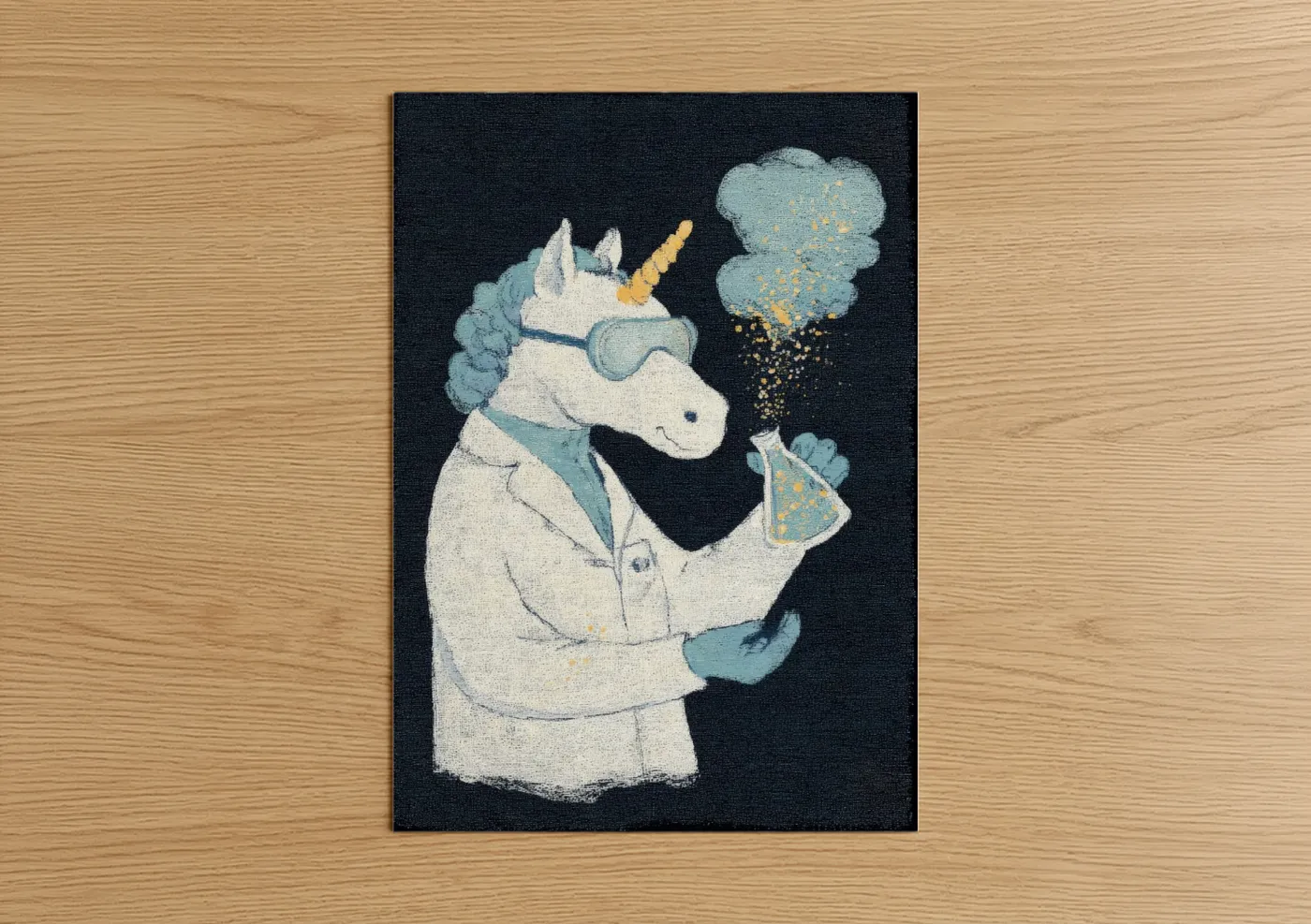 Whimsical Scientist Unicorn Magic Wall Art