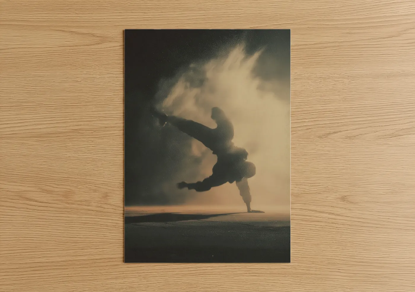 Silhouette Breakdancer Dust Cloud Wall Art