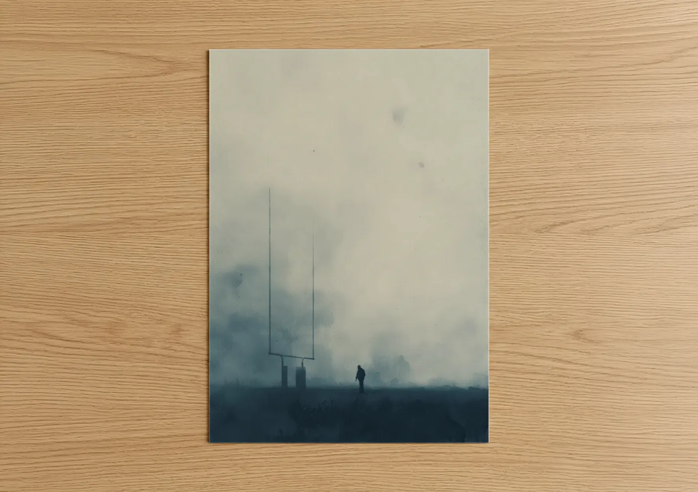 Misty Football Field Solitude Wall Art