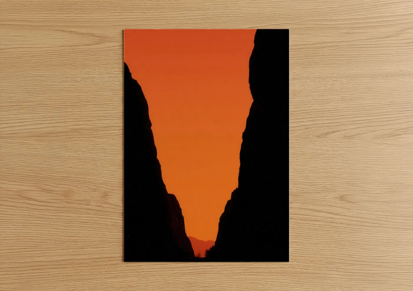 Crimson Canyon Sunset Silhouette Wall Art