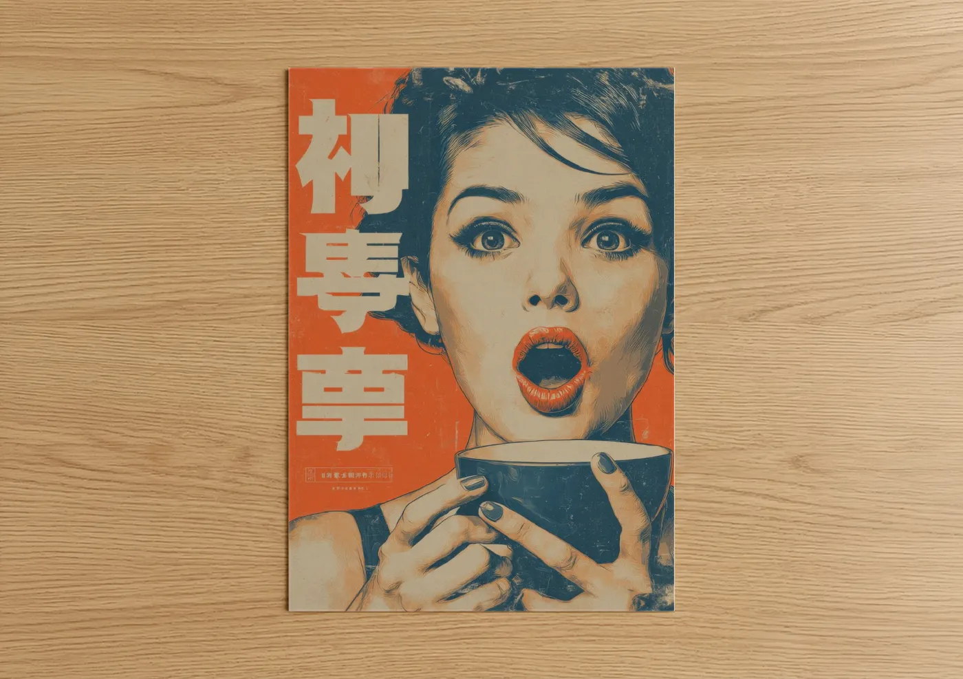 Vintage Japanese Café Poster Wall Art