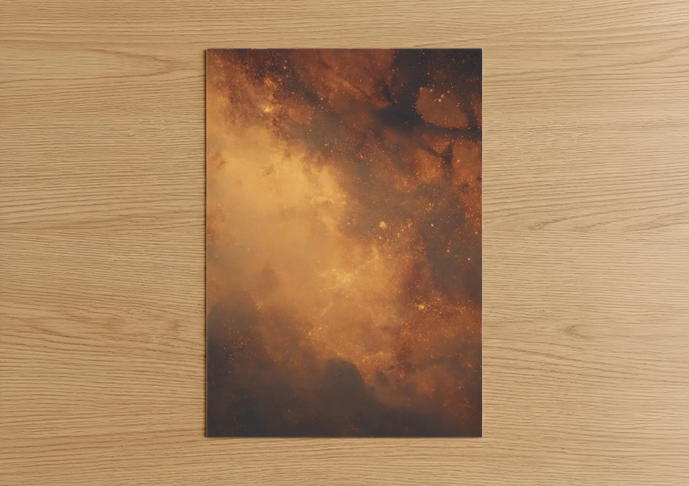 Golden Nebula Cosmic Space Wall Art