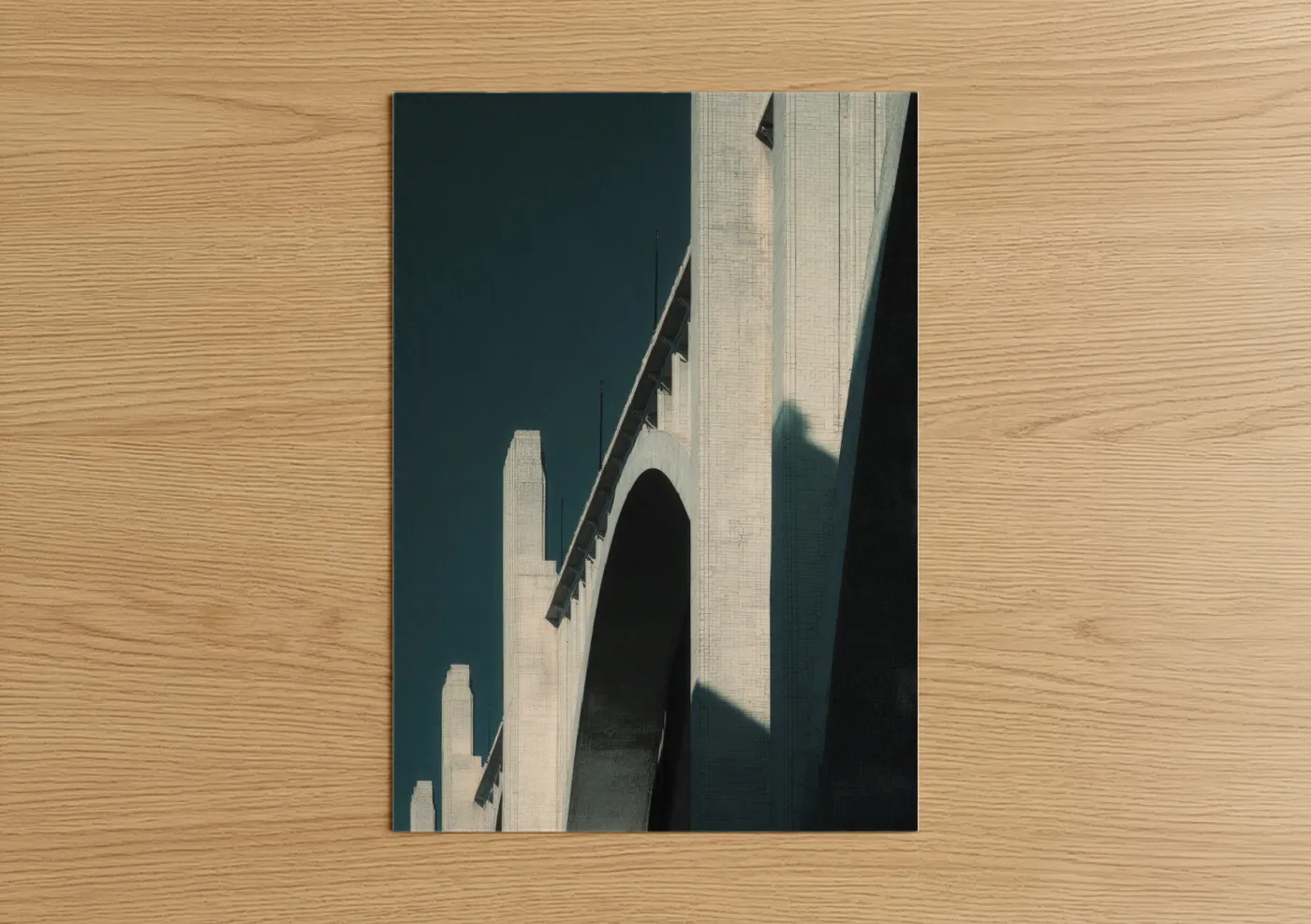 Minimalist Concrete Arch Bridge Photography Wall Art
