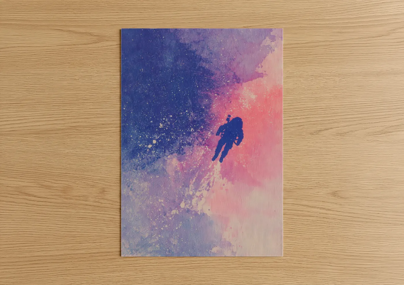 Astronaut in Cosmic Galaxy Space Wall Art