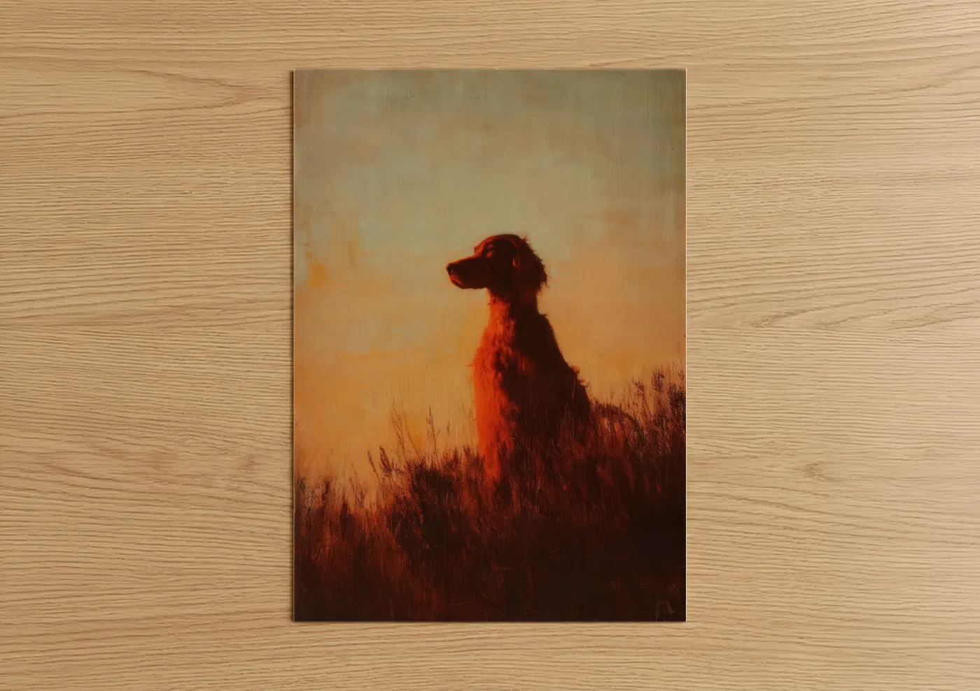 Golden Hour Setter Dog Sunset Wall Art