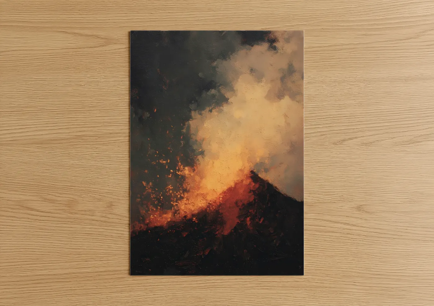 Molten Volcano Eruption Landscape Wall Art