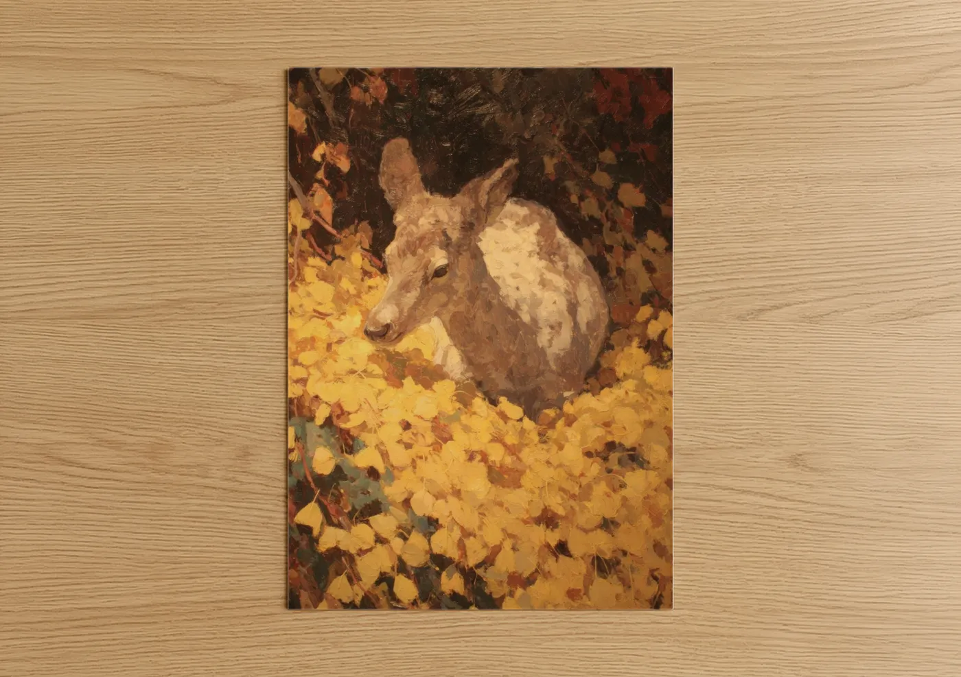 Autumn Reindeer Wildlife Art Print Wall Art