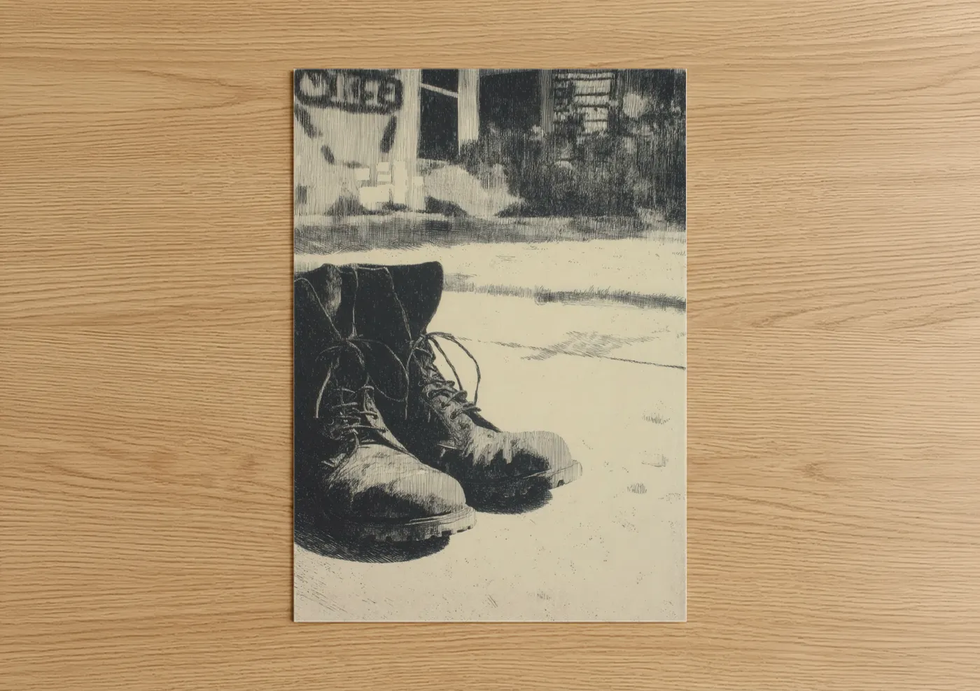Worn Combat Boots Veterans Day Wall Art