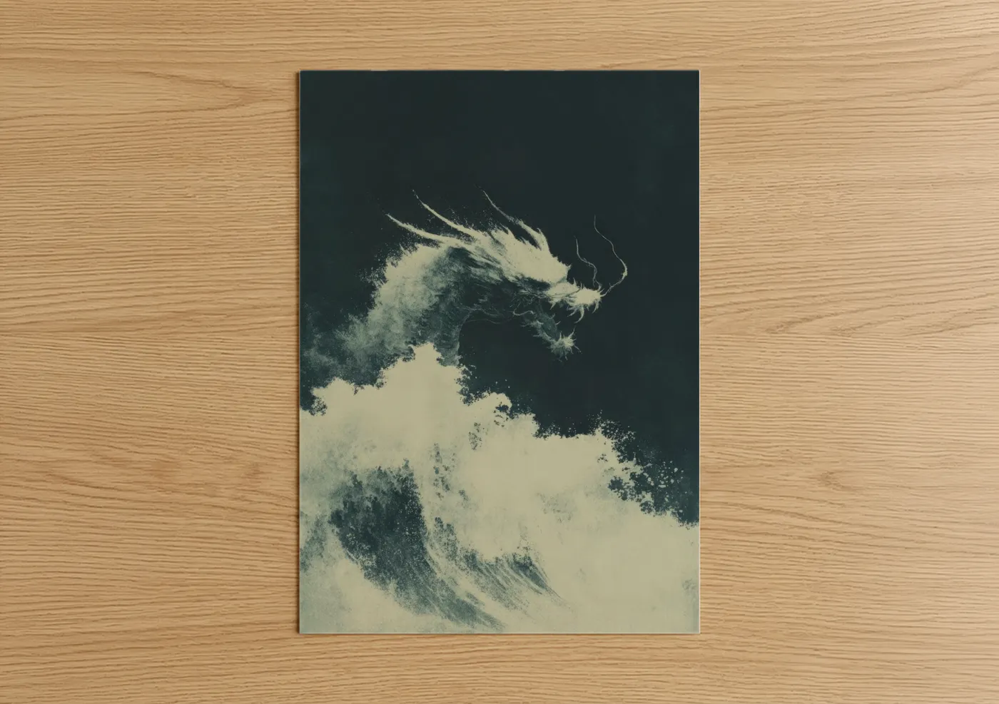 Mystical Dragon Watercolor Wall Art