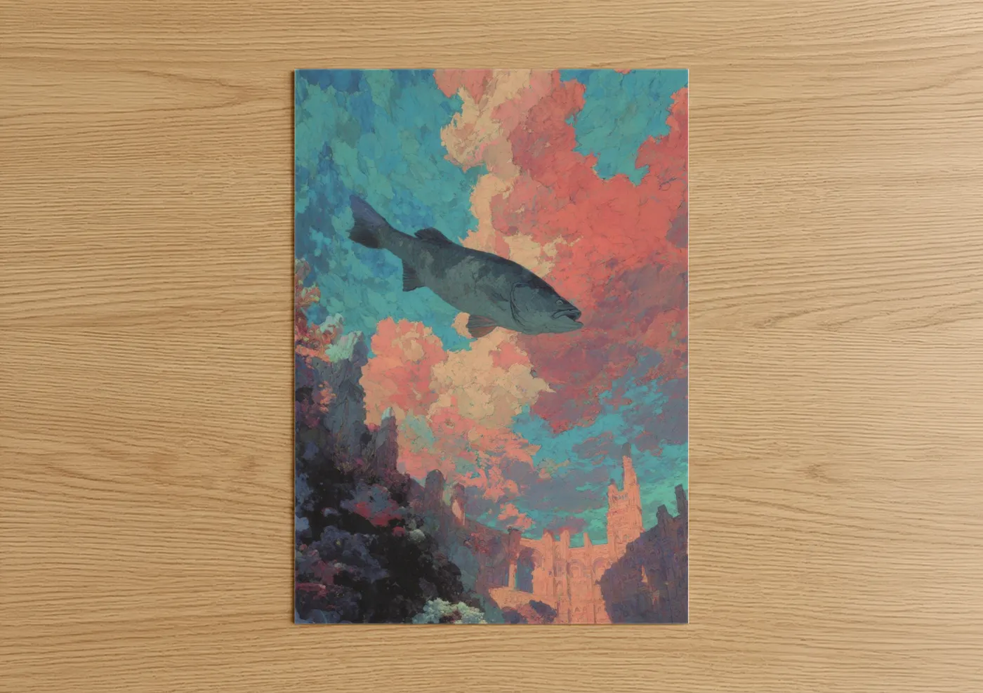 Coral Tarpon Watercolor Sea Life Wall Art