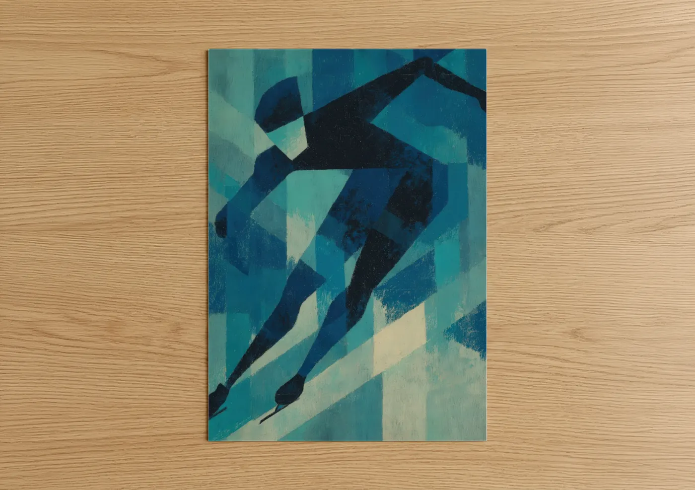 Abstract Ice Skater Winter Sport Wall Art