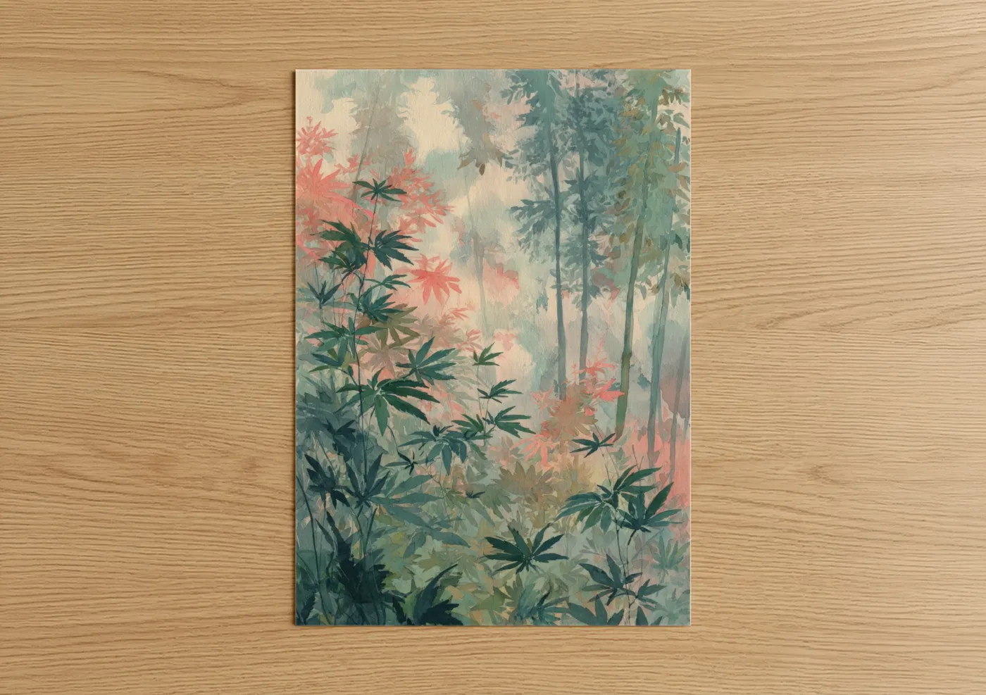 Misty Cannabis Garden Watercolor Wall Art
