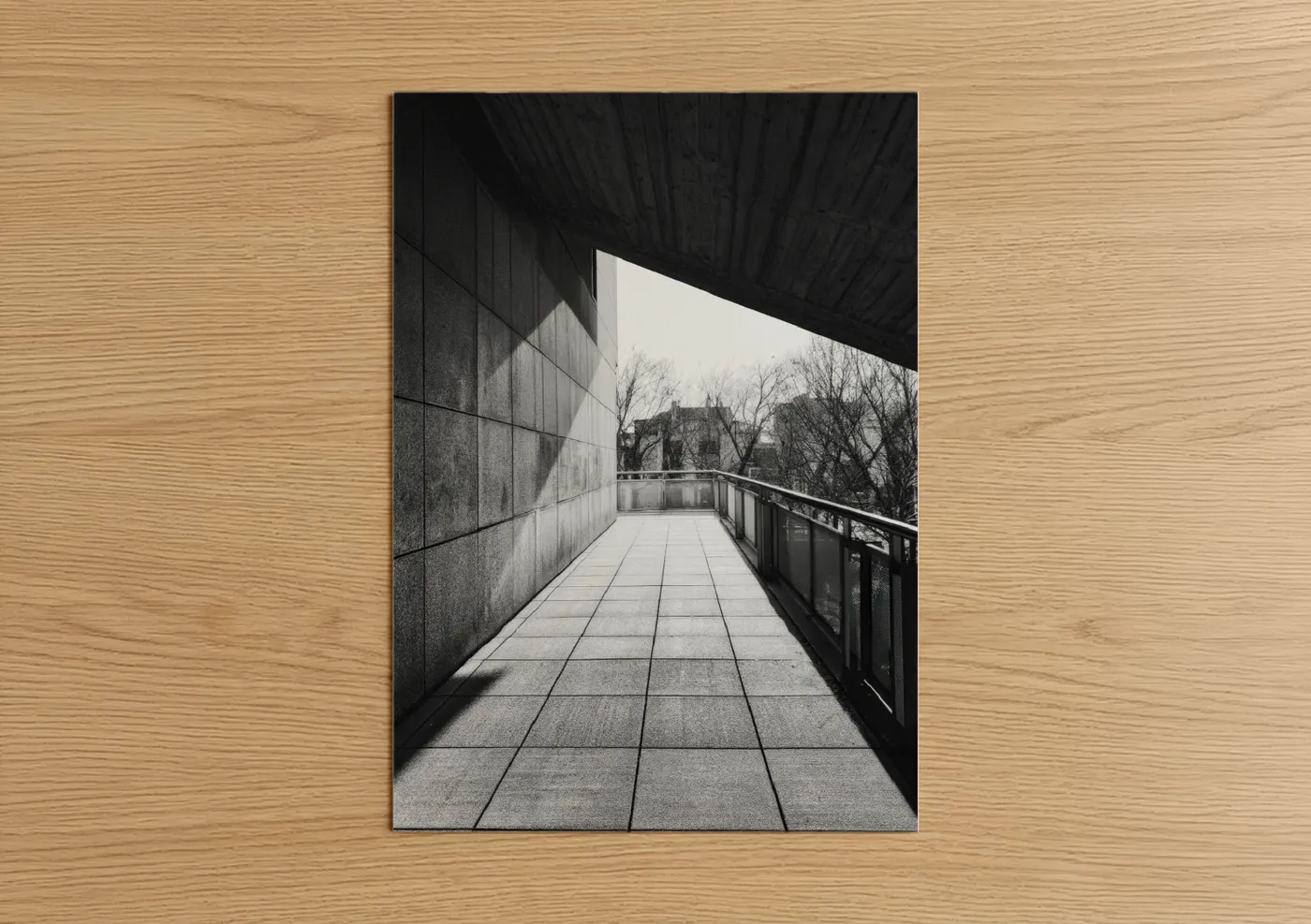 Brutalist Architecture Concrete Balcony Wall Art