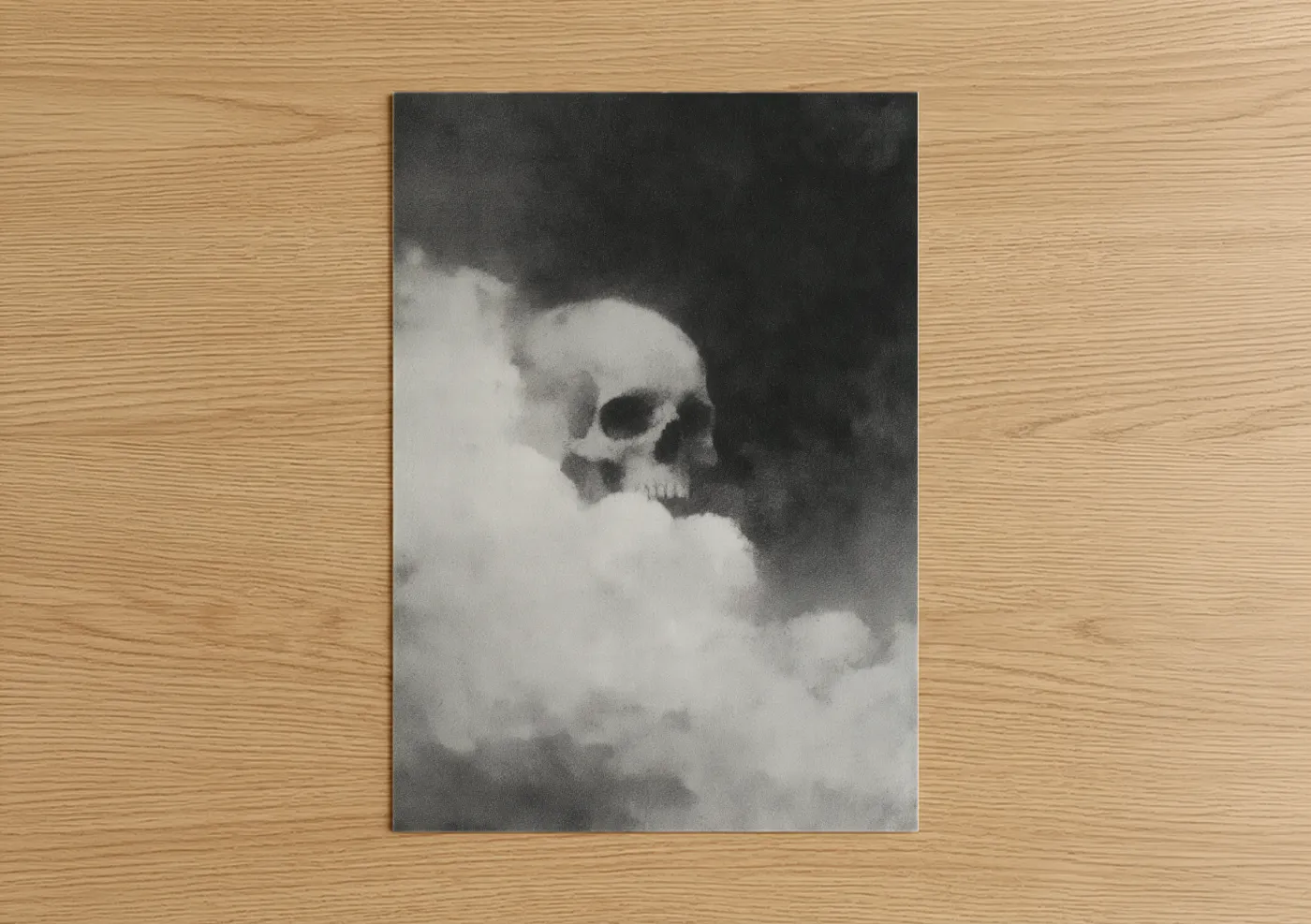 Cloudy Skull Dark Moody Wall Art