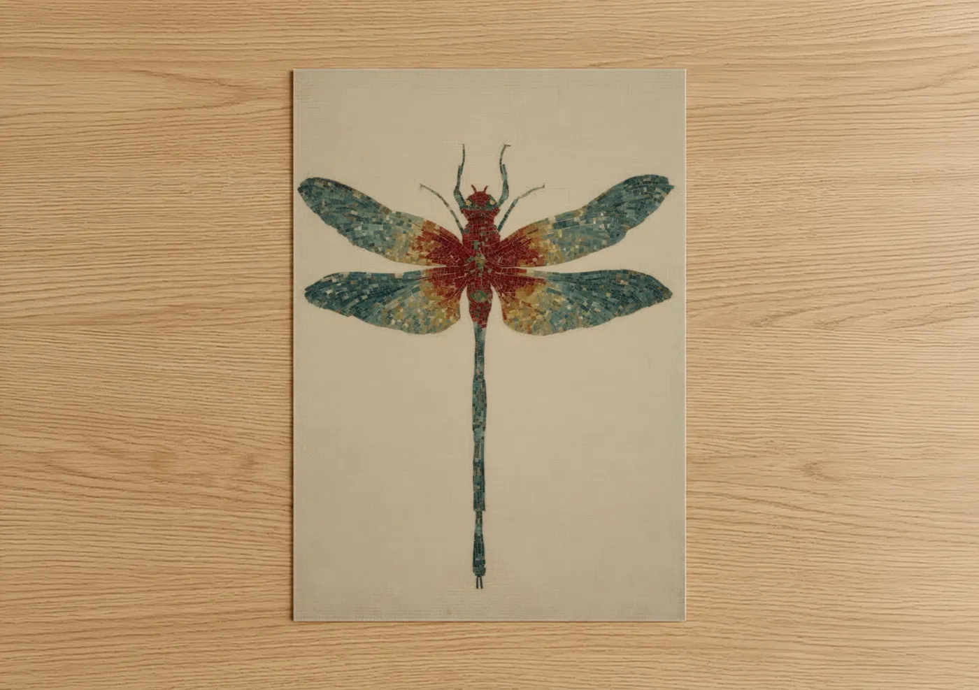 Crimson Dragonfly Vintage Natural History Wall Art