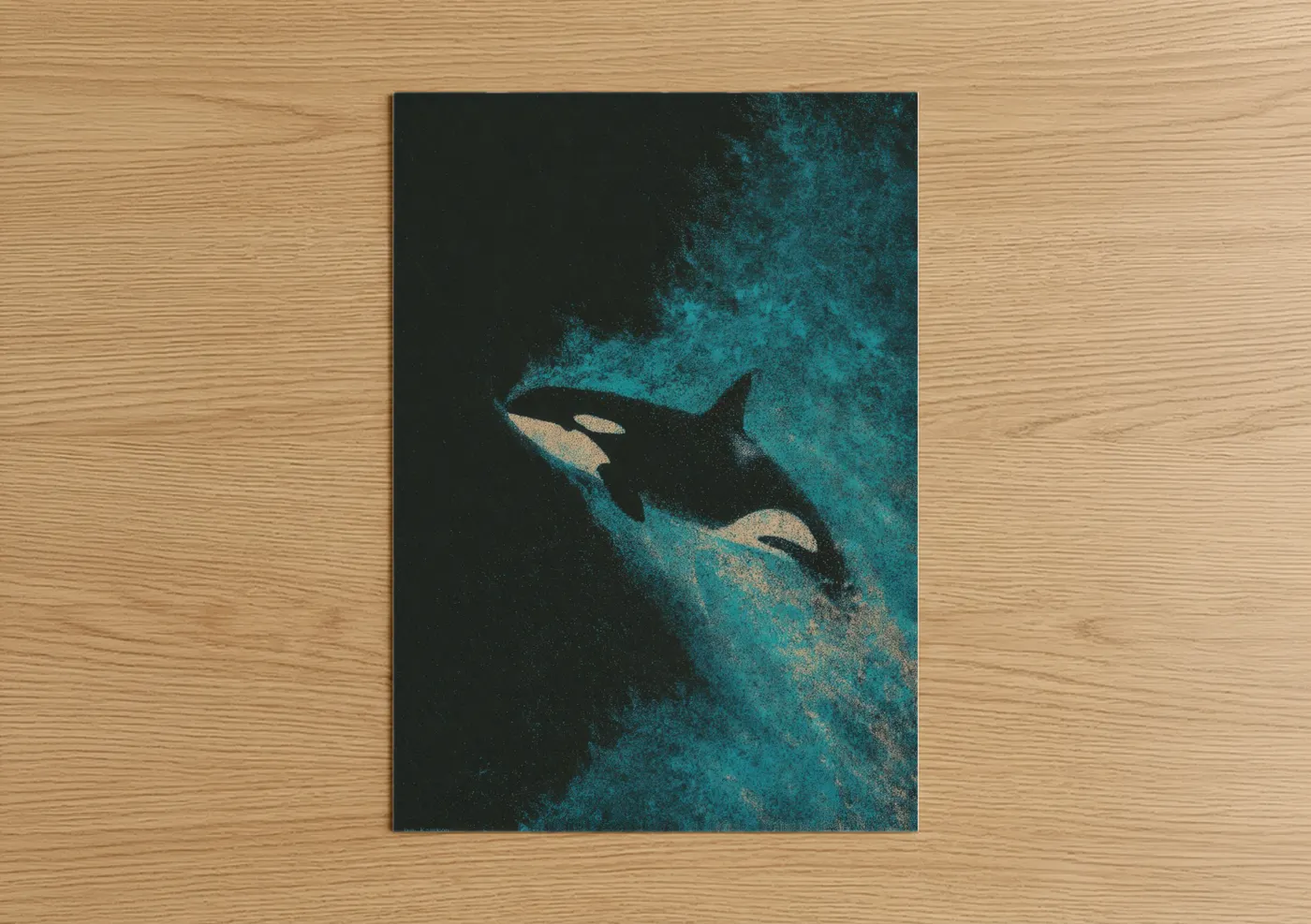 Arctic Orca Whale Textured Wall Art