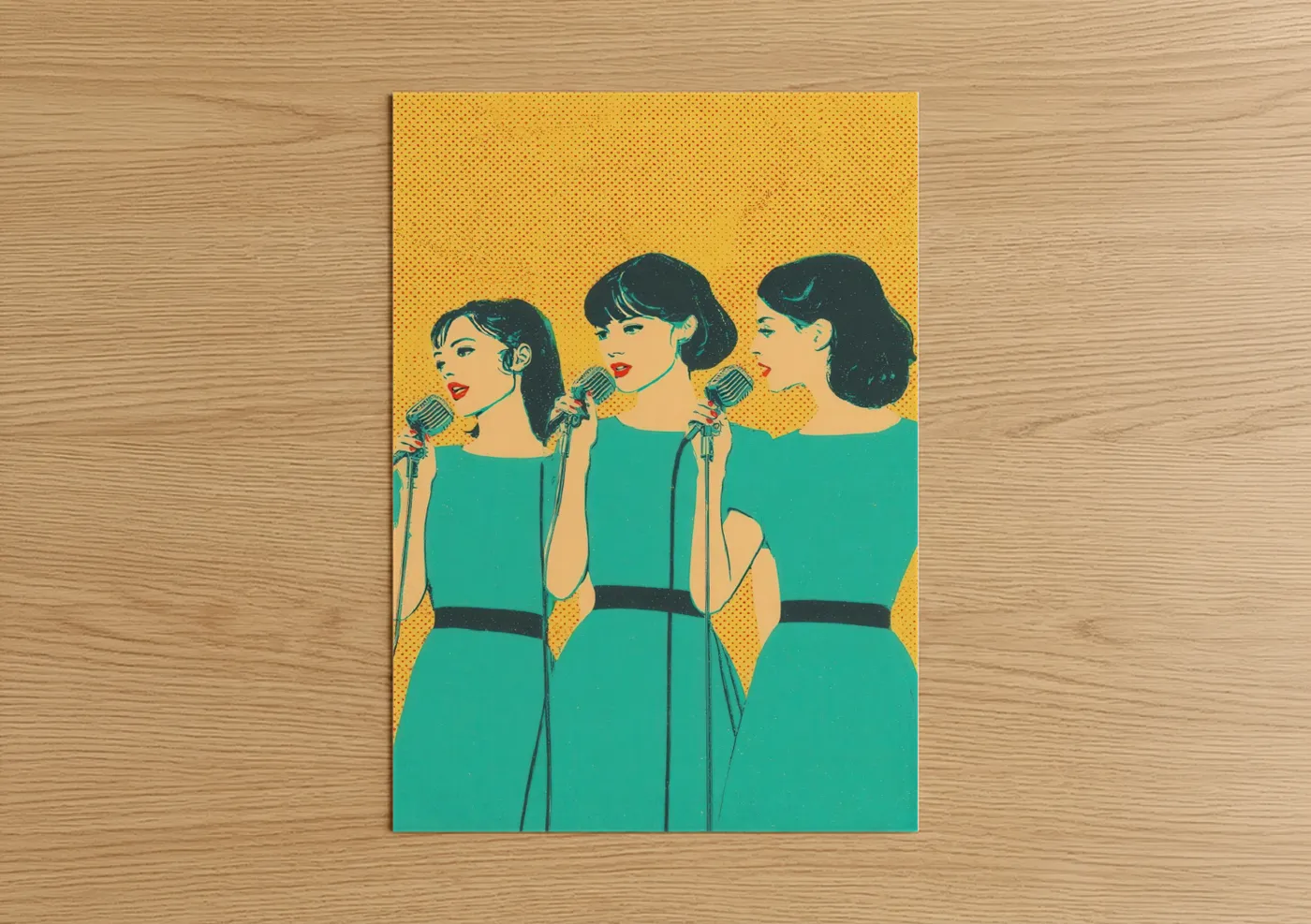 Retro Pop Singers Vintage Microphone Wall Art