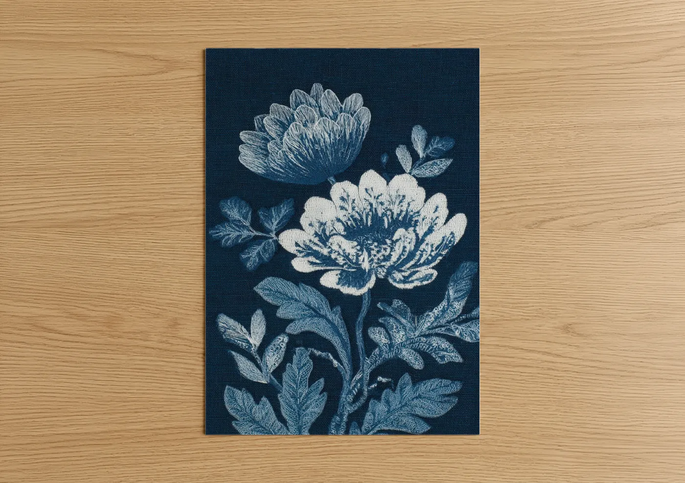 Midnight Anemone Botanical Illustration Wall Art