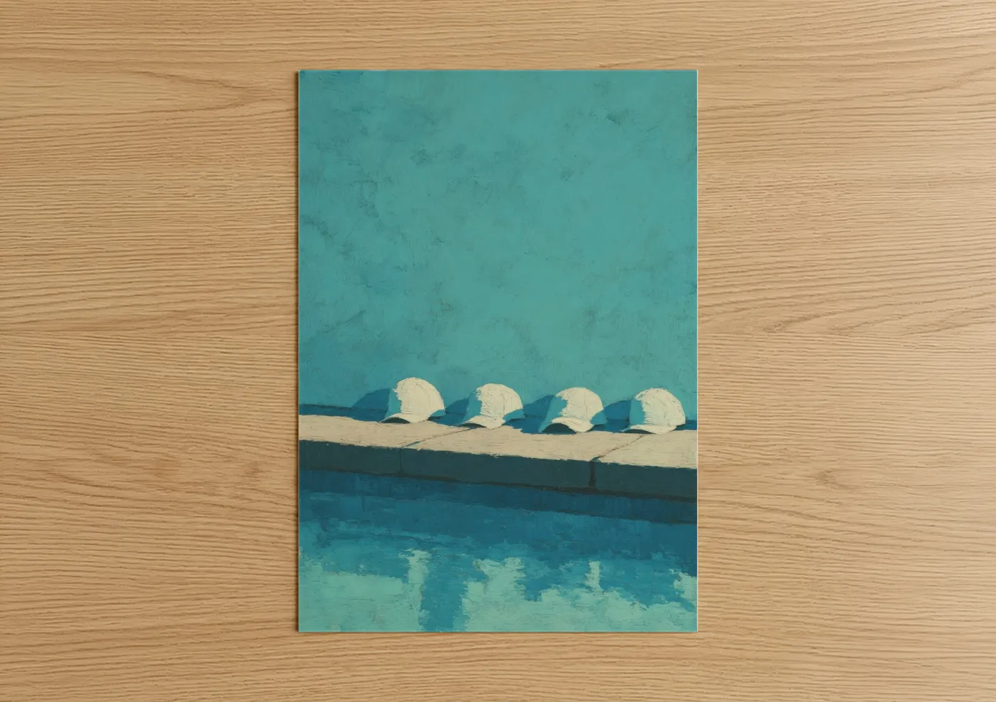 Water Polo Caps Poolside Minimalist Wall Art