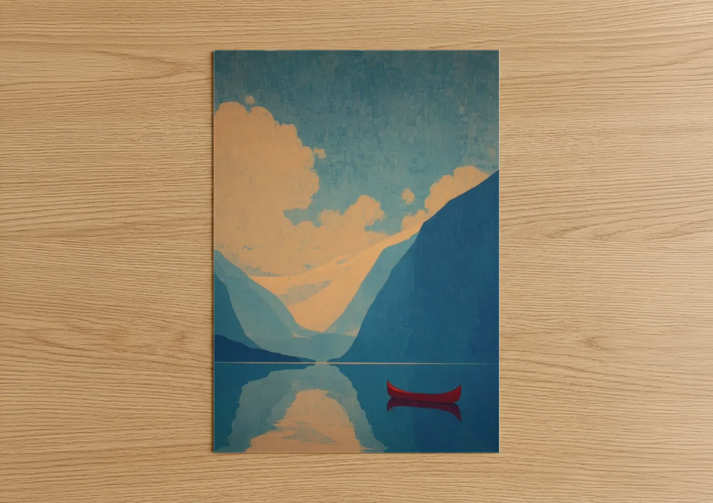 Mountain Kayak Serene Water Sports Wall Art