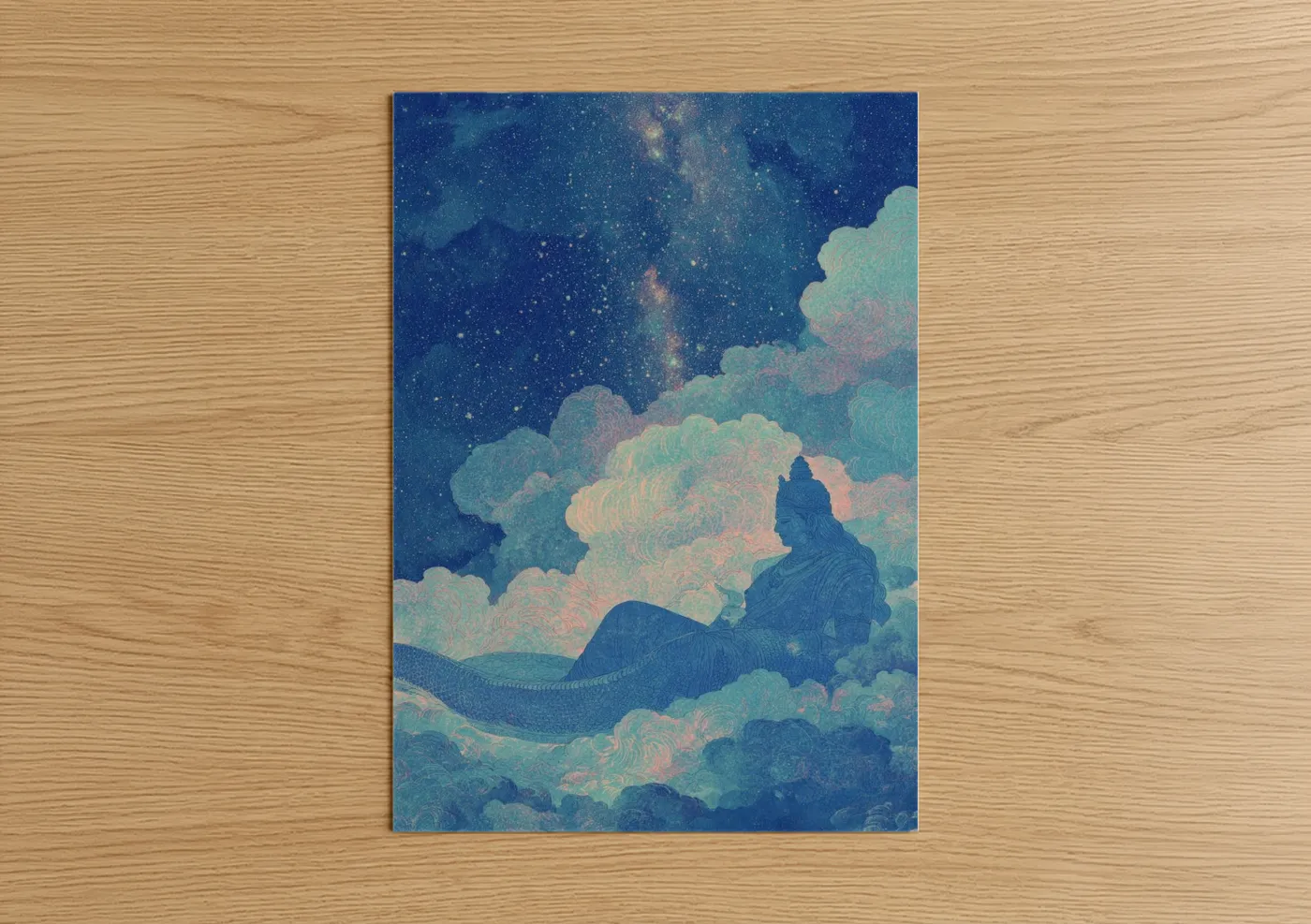 Cosmic Meditation Hindu Spiritual Wall Art