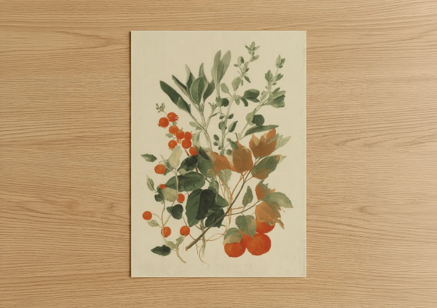 Autumn Harvest Botanicals Thanksgiving Wall Art