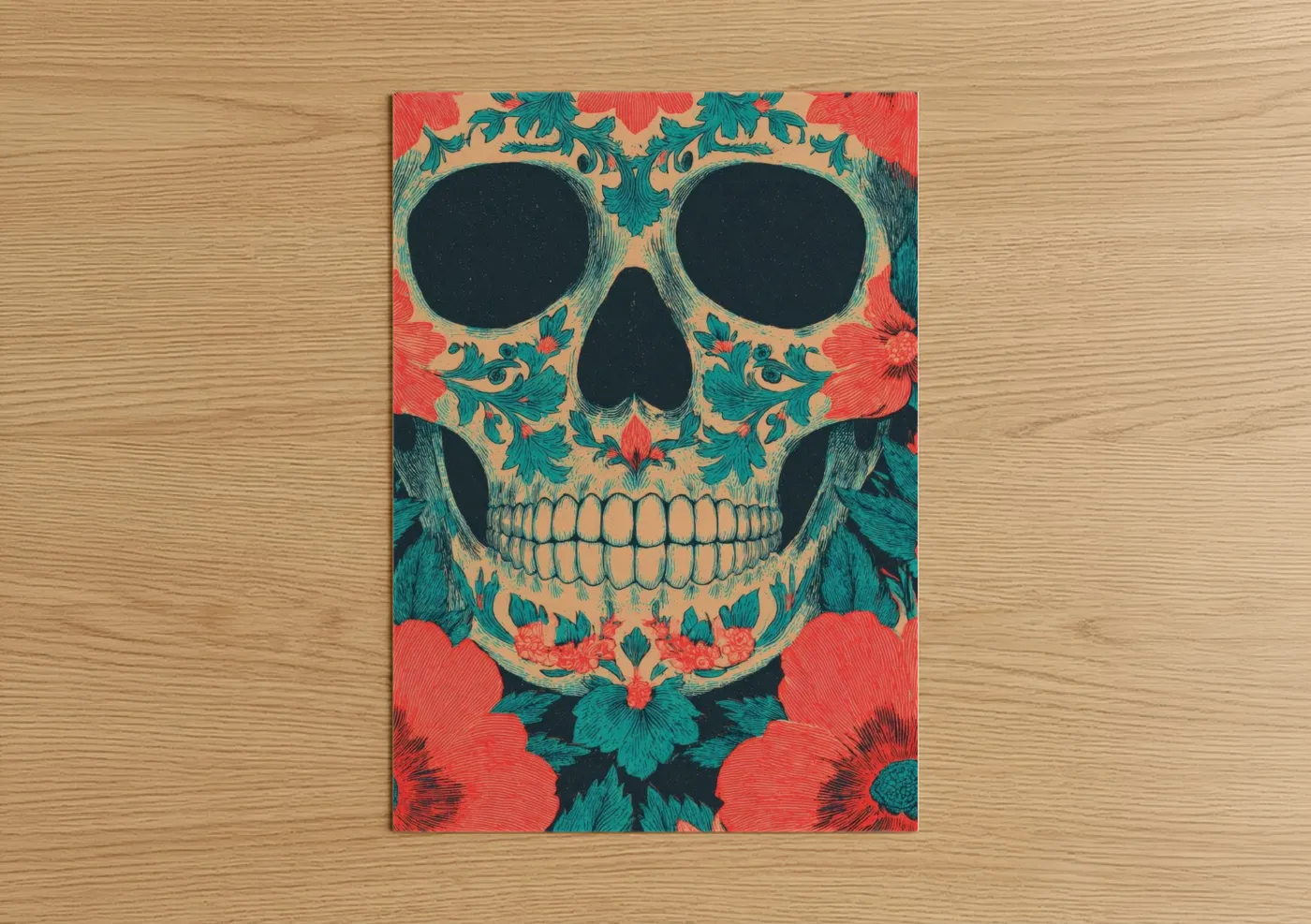 Floral Skull Garden Day of the Dead Wall Art