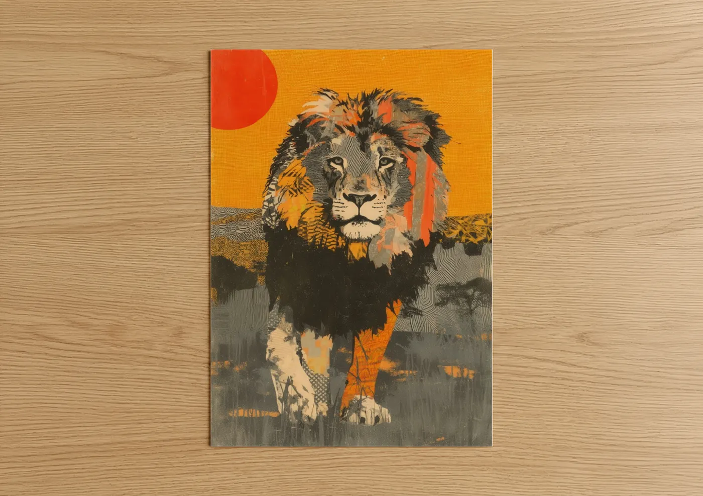 Sunset Lion Pop Art Wildlife Wall Art