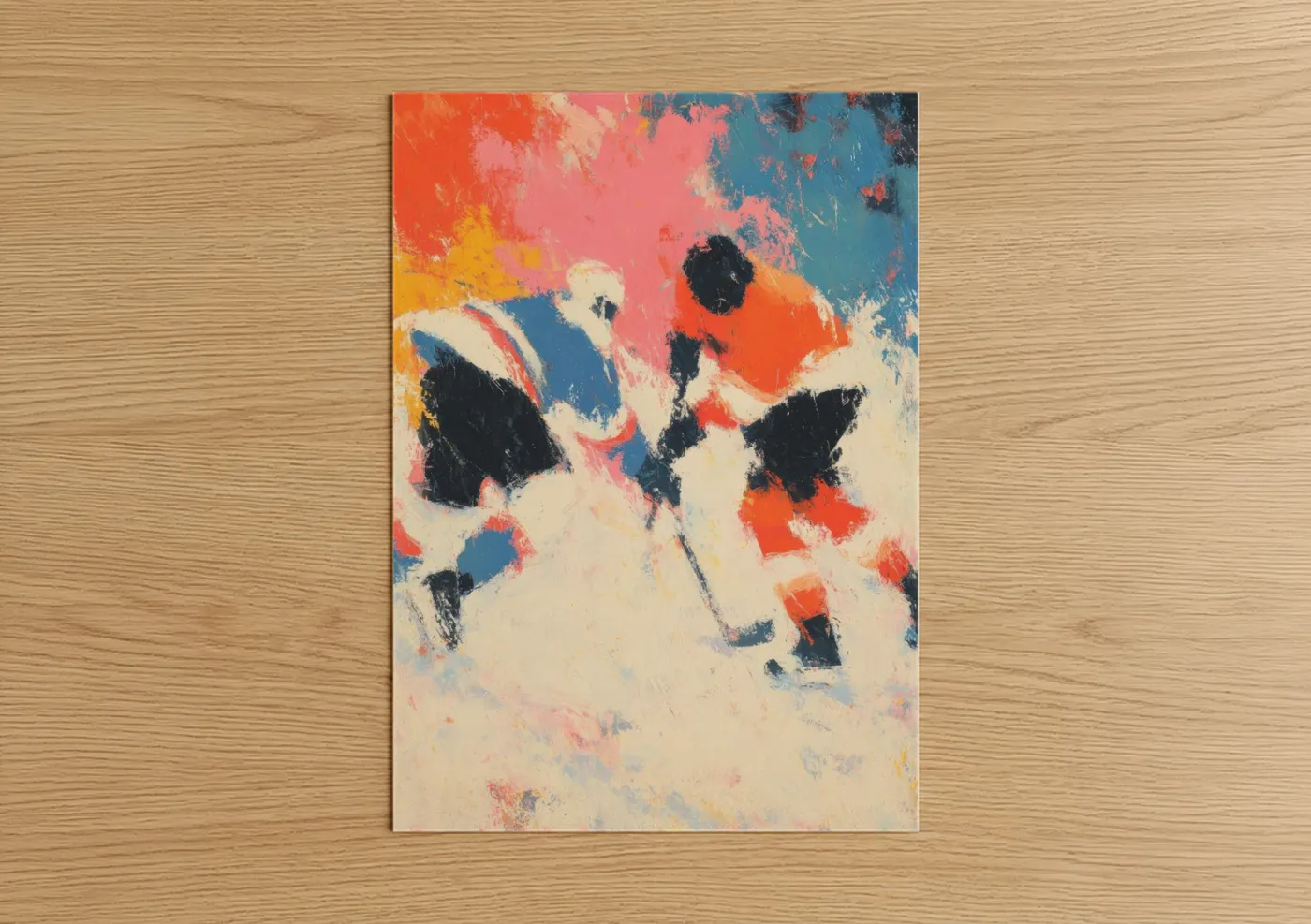 Abstract Ice Hockey Action Expressionist Wall Art