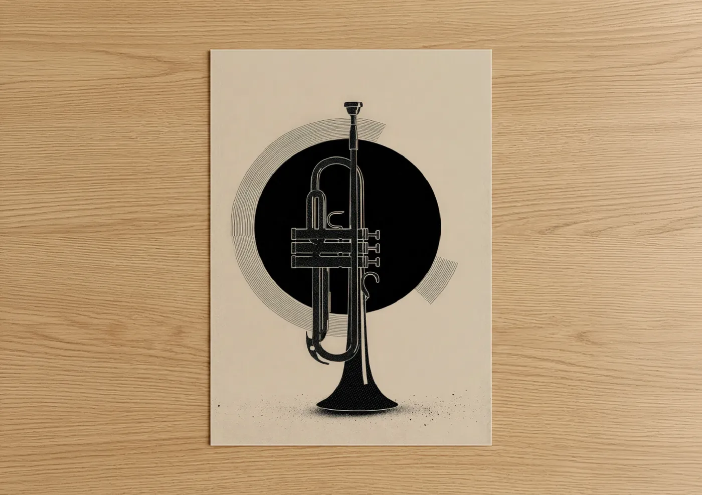 Minimalist Trumpet Geometric Line Wall Art