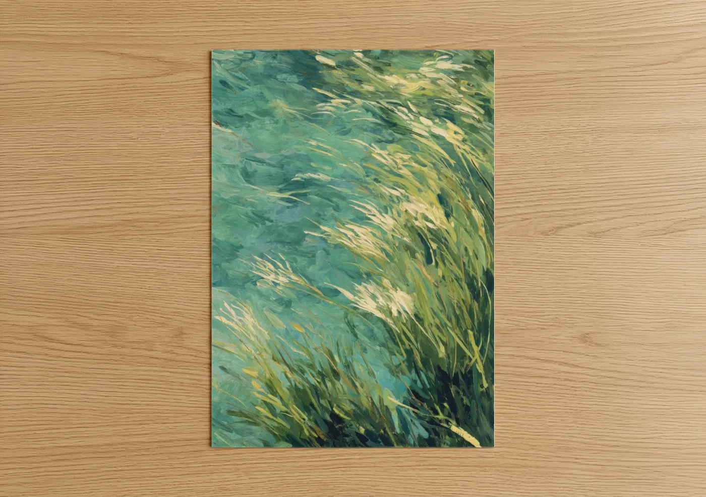 Windswept Grass Abstract Nature Wall Art