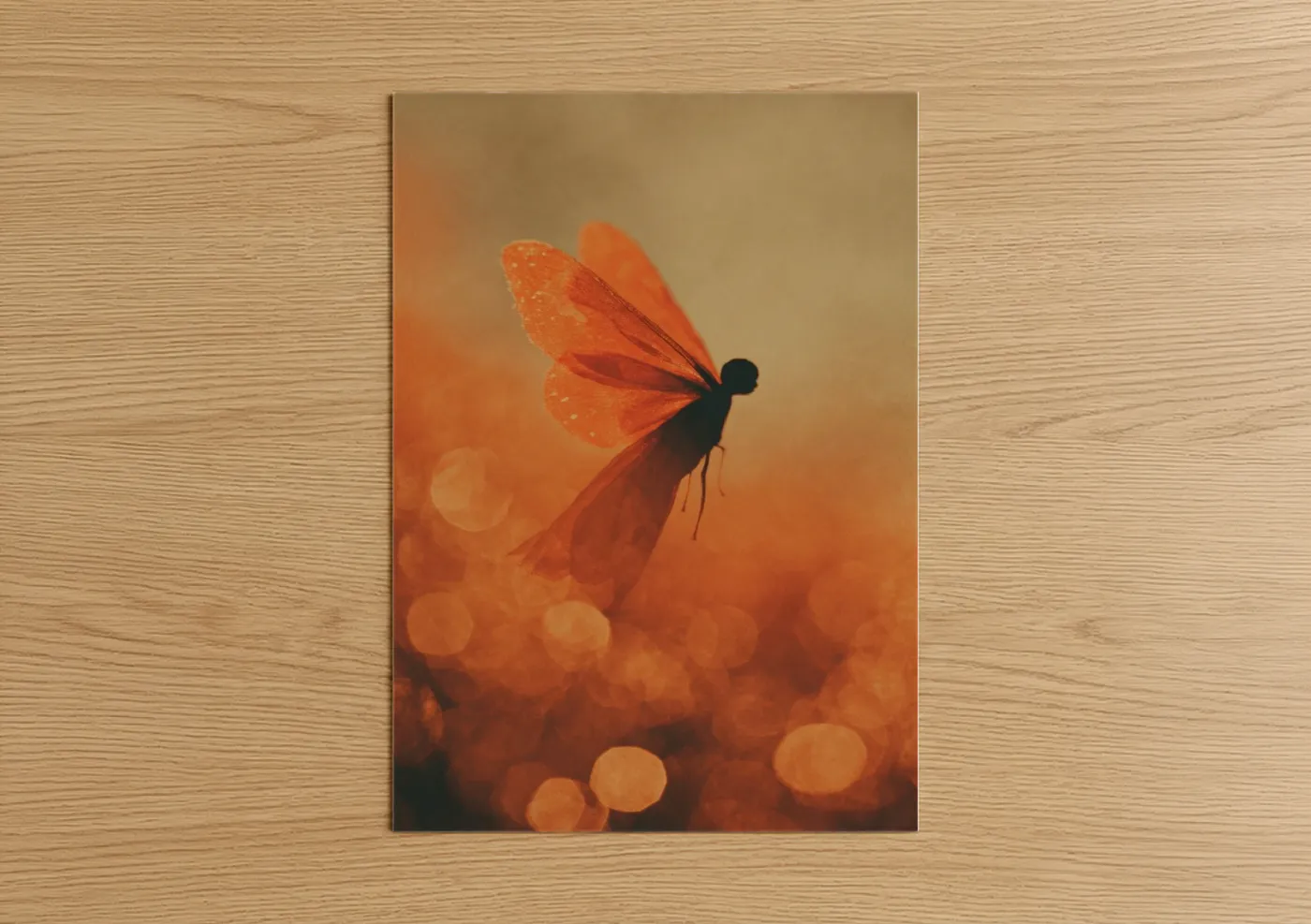 Golden Fairy Silhouette Watercolor Wall Art