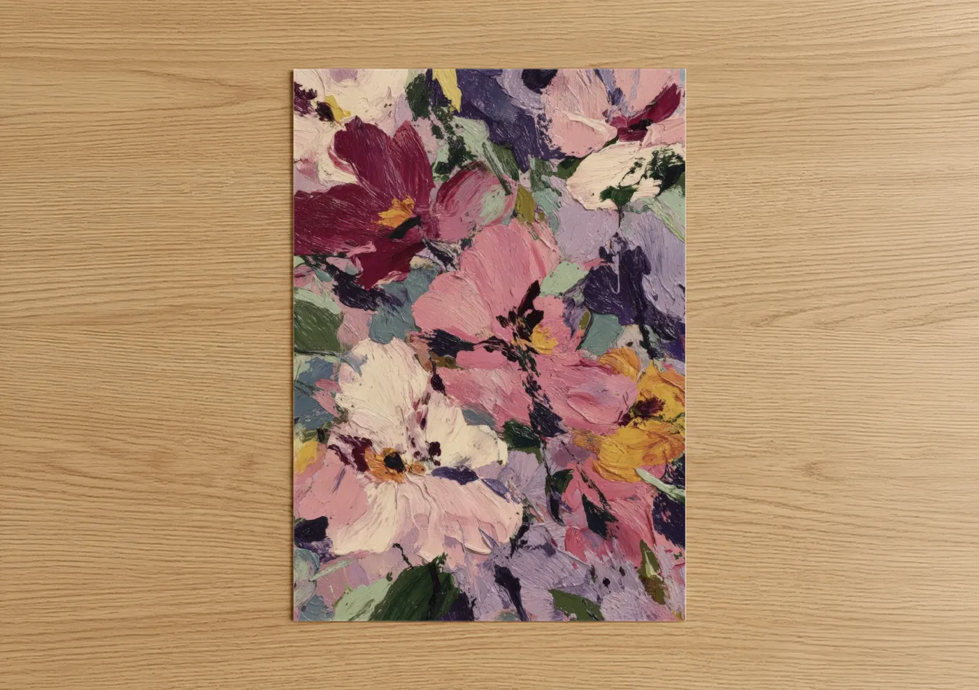 Garden Violets Oil Painting Floral Wall Art