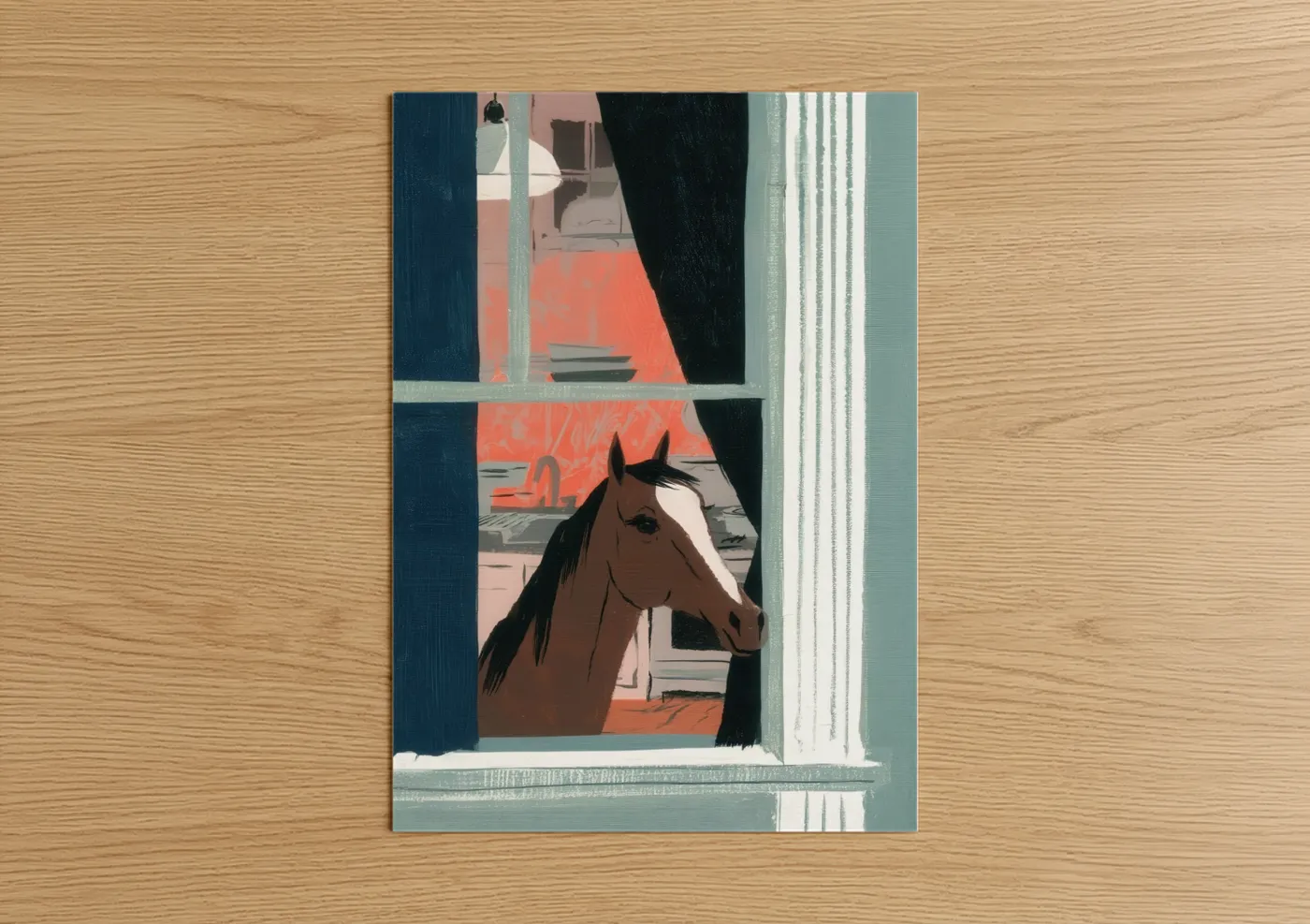 Thoroughbred Horse Stable Window View Wall Art