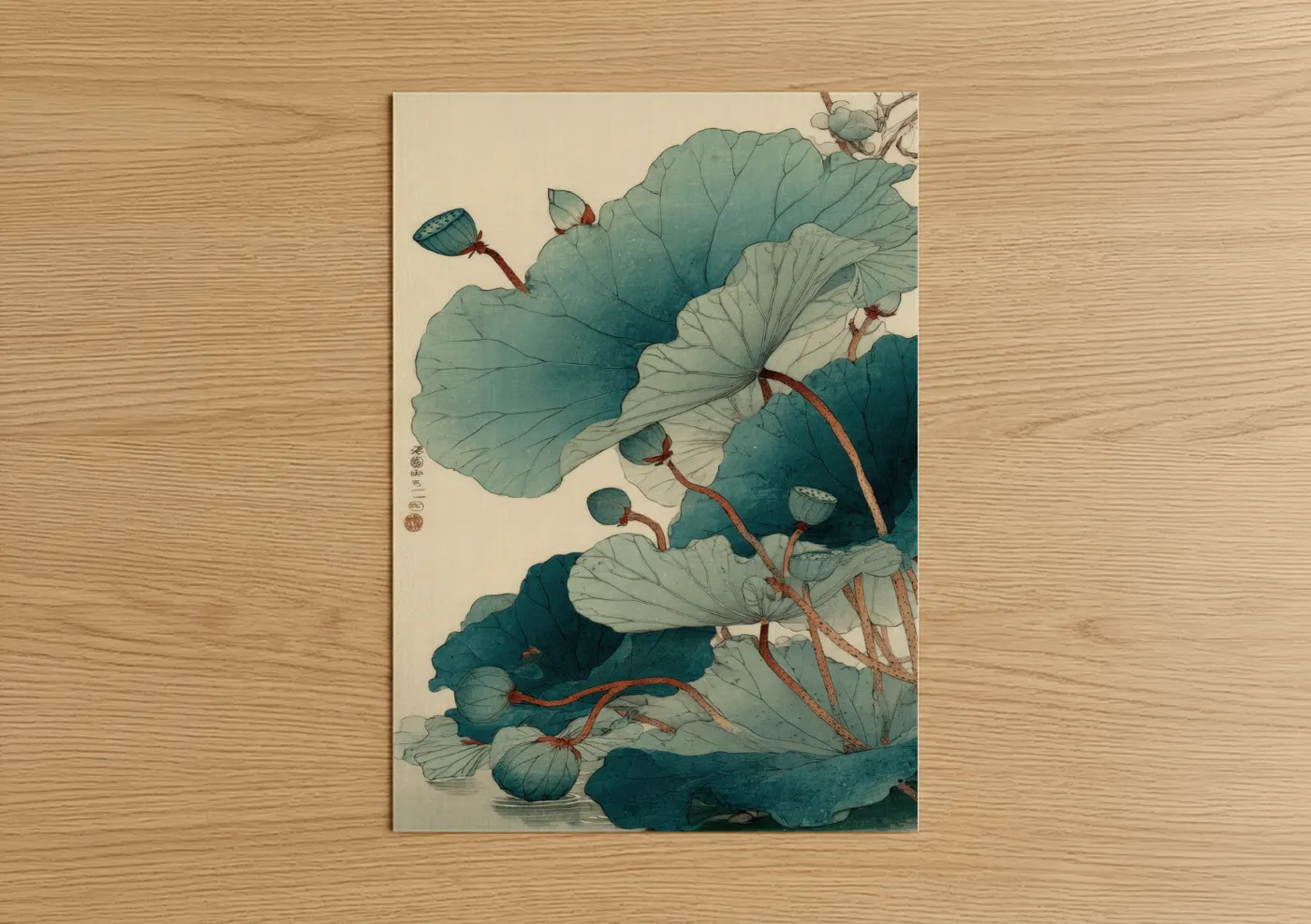 Lotus Flower Botanical Art Print Wall Art