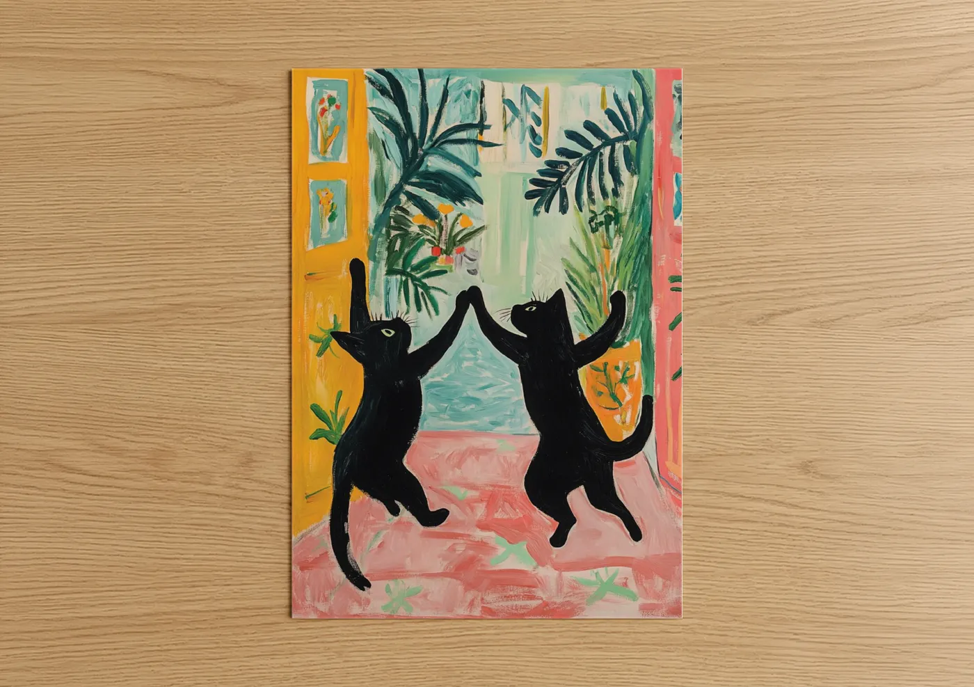 Dancing Cats Interior Modern Wall Art