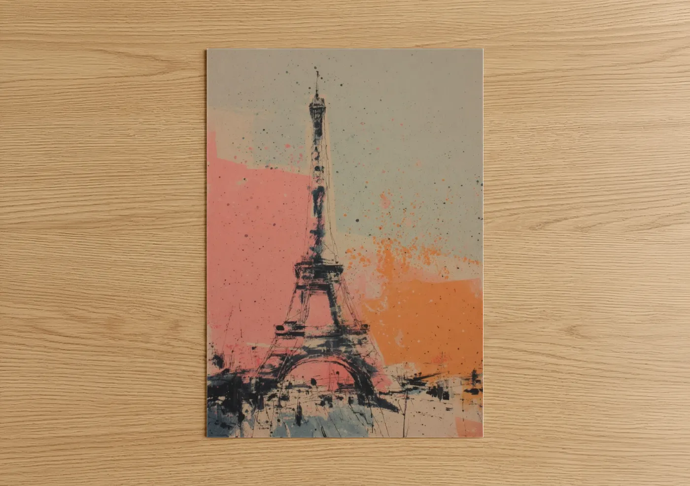Colorful Eiffel Tower Modern Art Print Wall Art