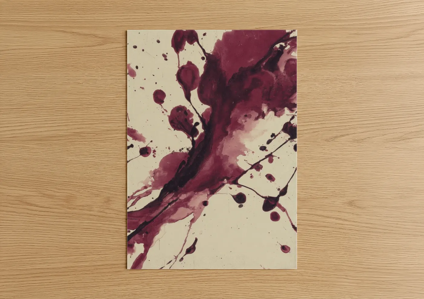 Crimson Wine Splash Abstract Wall Art