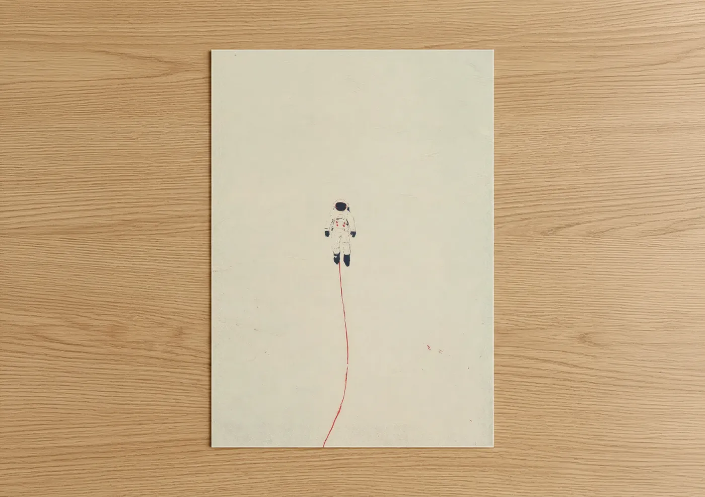 Floating Astronaut Minimalist Space Wall Art