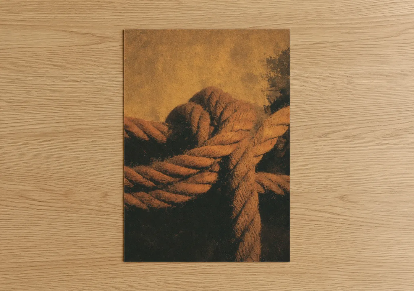 Golden Rope Knots Nautical Wall Art
