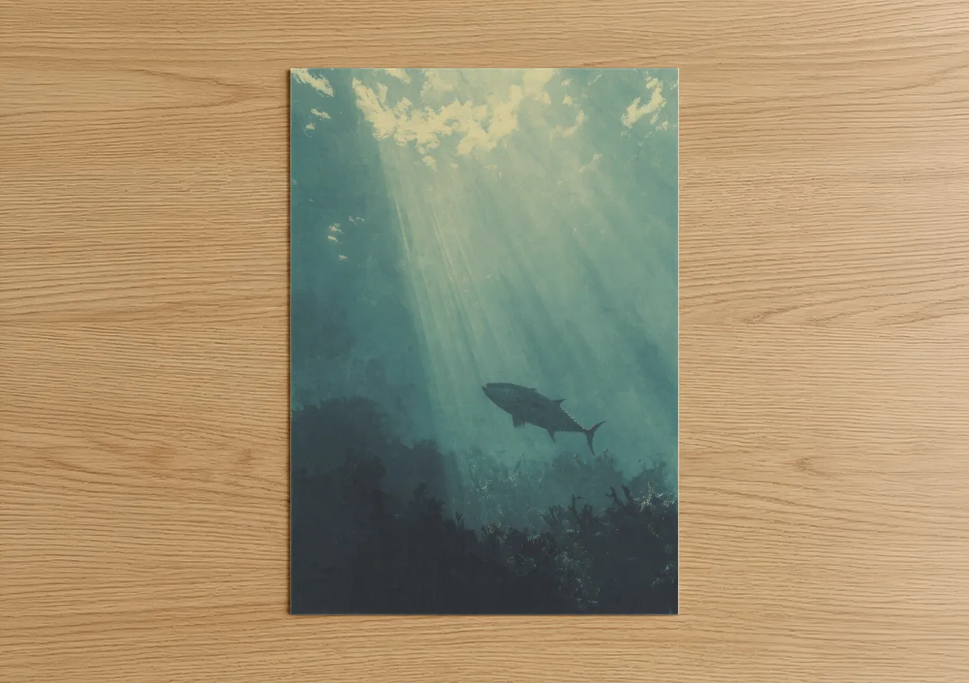 Sunlit Tuna Deep Ocean Underwater Wall Art