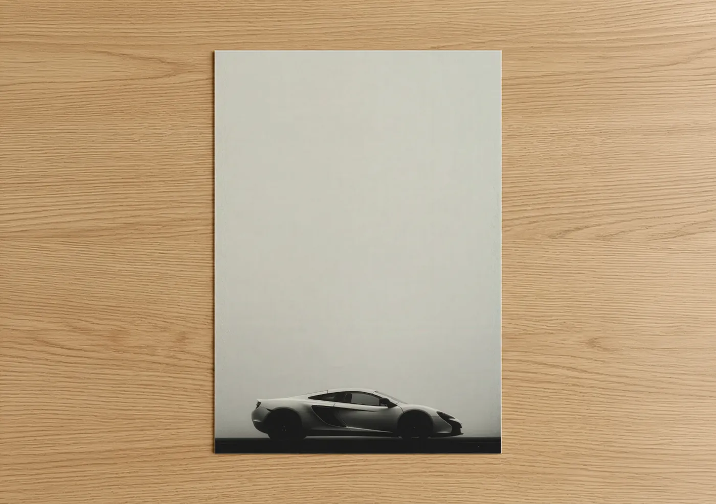 Sleek Monochrome Sports Car Photography Wall Art