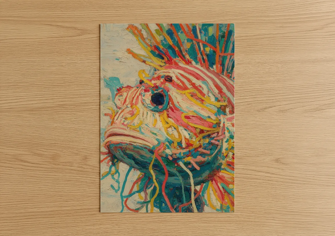 Vibrant Lionfish Abstract Expressionist Wall Art