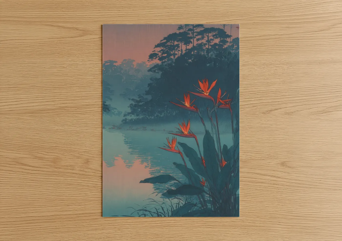 Birds of Paradise Tropical Sunset Wall Art