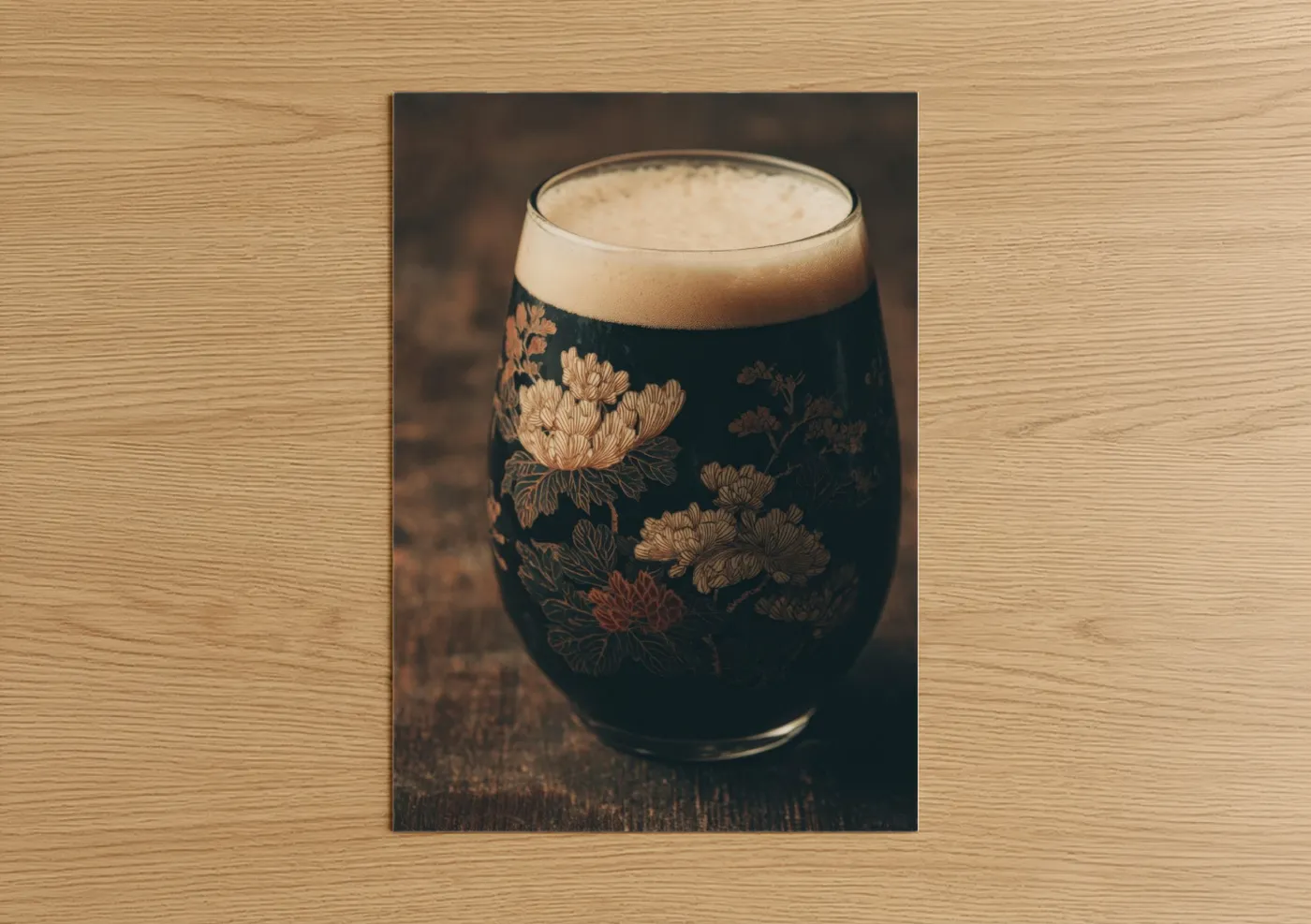 Botanical Dark Beer Illustration Wall Art