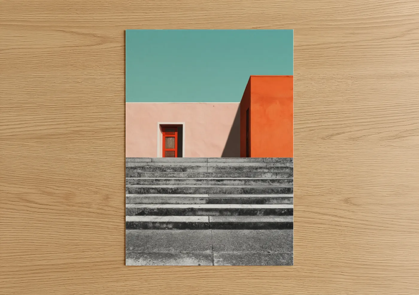 Minimalist Turquoise Architecture Photography Wall Art