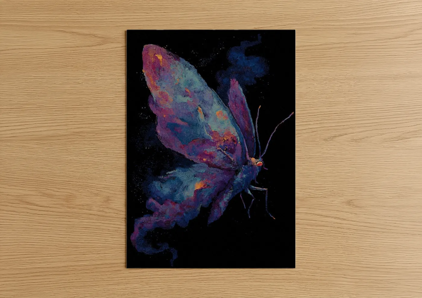 Cosmic Butterfly Colorful Night Sky Wall Art