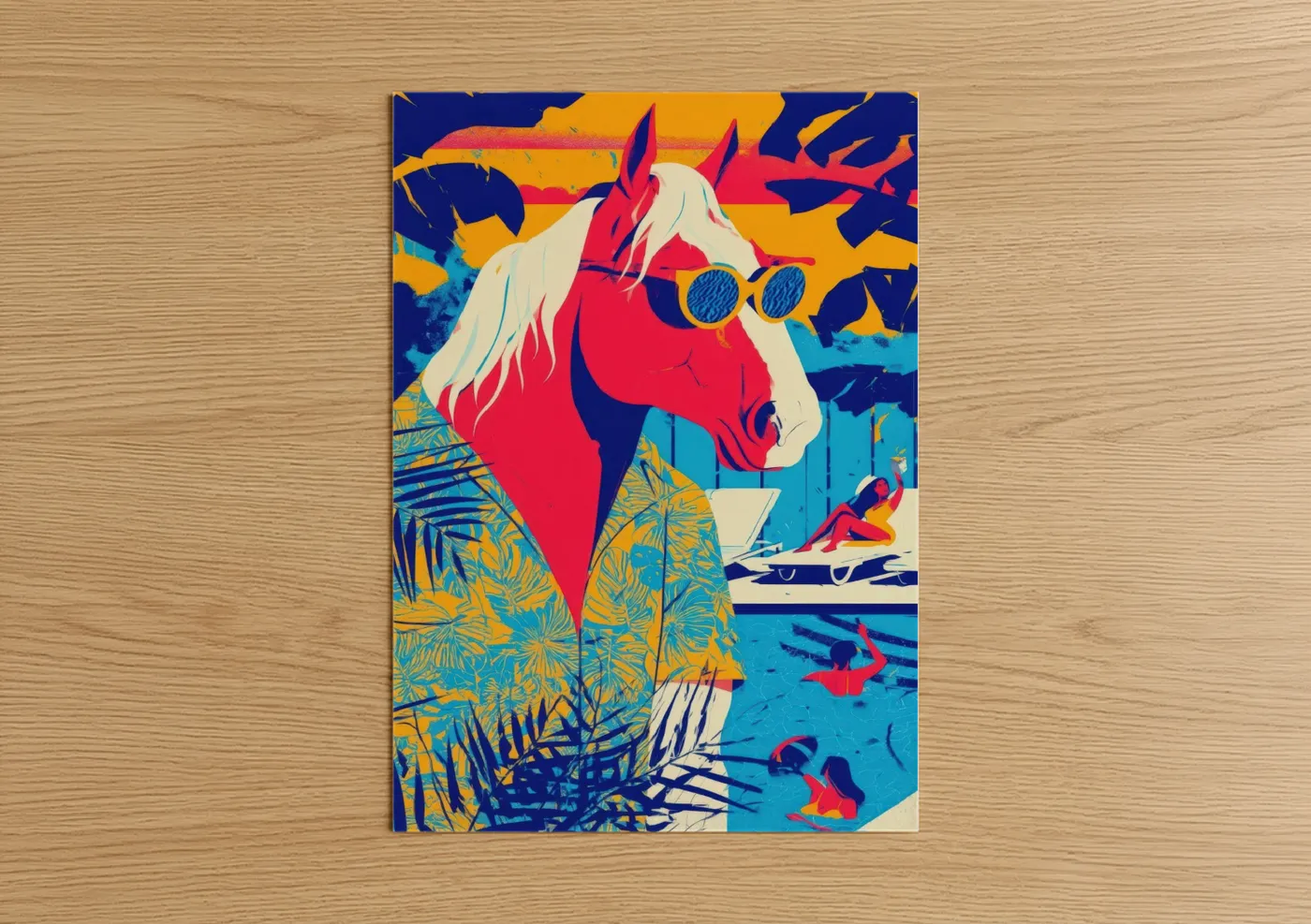 Tropical Clydesdale Horse Pop Wall Art